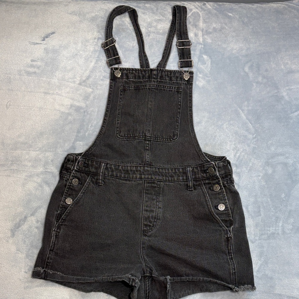 Madewell Charcoal Denim Overall Shorts